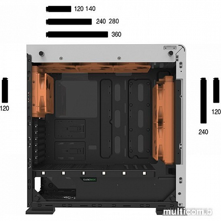 Корпус GameMax 9909 Vega с закаленным стеклом и окном (белый)