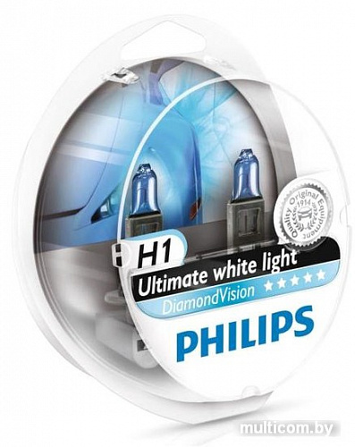 Галогенная лампа Philips H1 DiamondVision 2шт