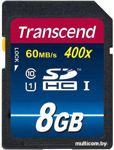 Карта памяти Transcend SDHC Class 10 UHS-I Premium 8Gb (TS8GSDU1)