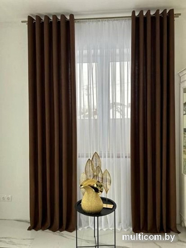 Комплект штор Модный текстиль Канвас 09L 112MTKANVASMO2-2 2.7x4.2 (2шт, коричневый/античный)