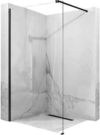 Душевая стенка Rea Aero 90 (черный/прозрачное стекло)