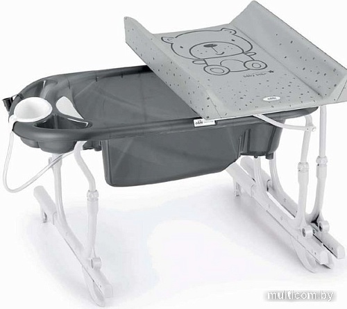 Пеленальный столик CAM Idro Baby Estraibile с ванночкой C518-C262 (тедди серый/серый)