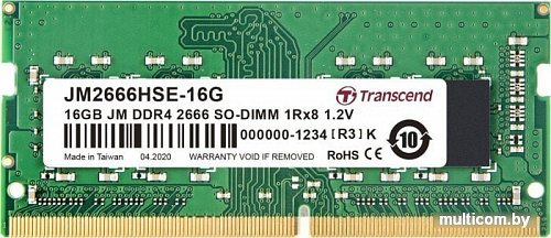 Оперативная память Transcend JetRam 16GB DDR4 SODIMM PC4-21300 JM2666HSE-16G