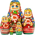 Развивающая игра Брестская Матрешка Девушка с ромашками и васильками в белорусском костюме (набор 5)
