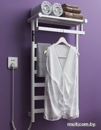 Полотенцесушитель Maxonor PL-TRE05-50-6-8 с полкой (белый, подключение слева)