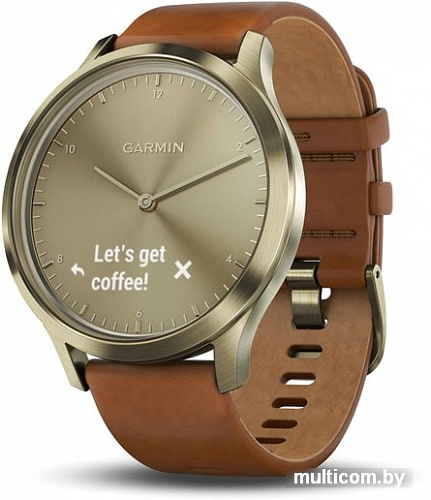 Умные часы Garmin Vivomove HR Premium S/M (золотистый/коричневый)