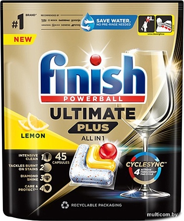 Finish Powerball Ultimate Plus All in 1 Лимон (45 шт)