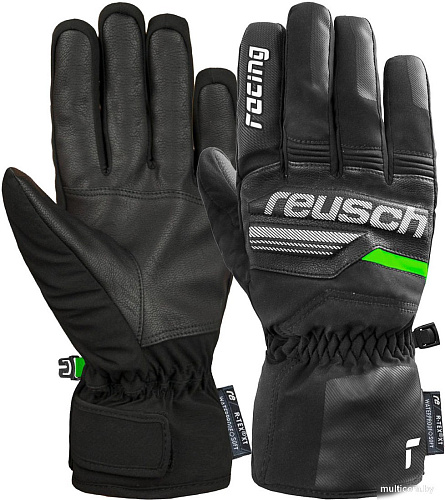 Горнолыжные перчатки Reusch Ski Race VC R-Tex XT 6201257-7021 (р-р 10.5, Black/White/Neon Green)