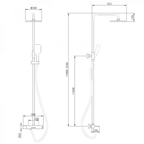 Душевая система Abber Emotion AF8816G (золото матовое)