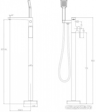 Смеситель Omnires Parma PM7433BL