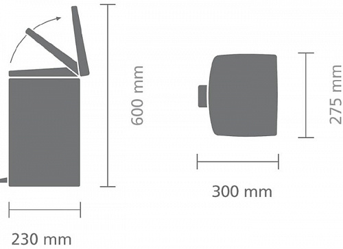 Brabantia Pedal Bin Silent 10 л прямоугольное (стальной полированный)
