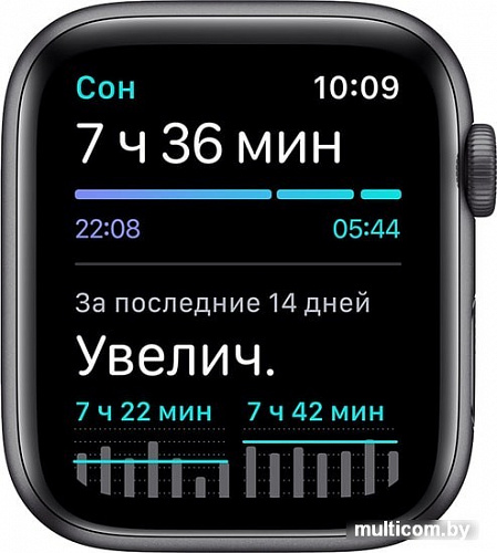 Умные часы Apple Watch SE 44 мм (алюминий серый космос/темная ночь)