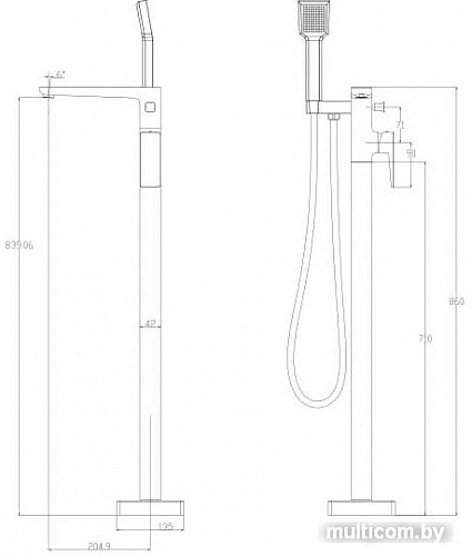 Смеситель Omnires Parma PM7433BL