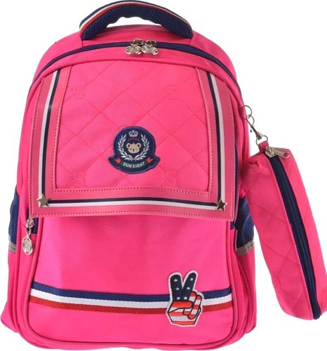 Школьный рюкзак Sun Eight SE-2696 (ярко-розовый/темно-синий)