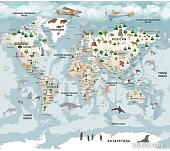 Фотообои Citydecor Детская Карта мира 341 300x260