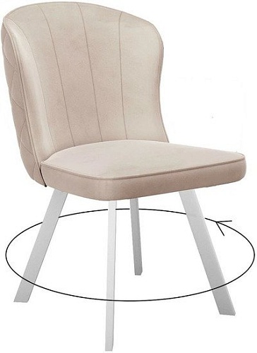 Стул DikLine 219 поворотный (B03 бежевый/ножки белые)