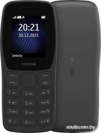 Кнопочный телефон Nokia 105 (2022) TA-1432 (черный, без З/У)