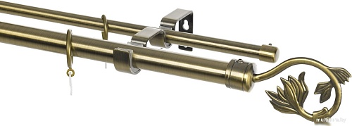 Карниз для штор Sundays Home Лайт Ветка 25мм+16мм двухрядный (антик, 2.4м)