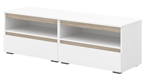 Тумба Кортекс-мебель Бари ТВ 160 2ш-2 (белый/белый/дуб сонома)
