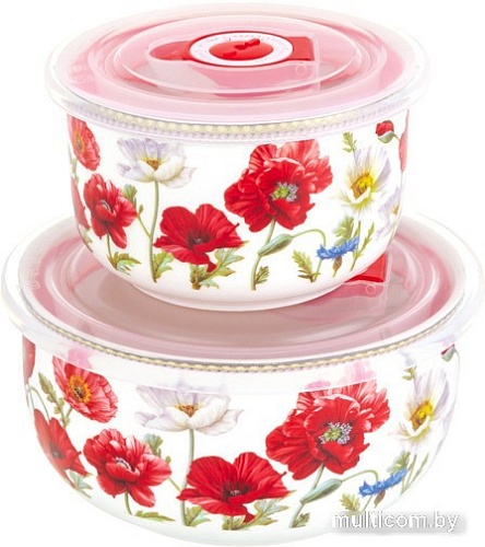 Набор салатников Elan Gallery Маки 420500