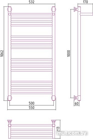 Сунержа Богема с полкой+ 1000х500 00-0223-1050