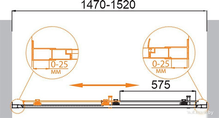 Душевая дверь Cezares MOLVENO-BF-1-150-C-GM-IV