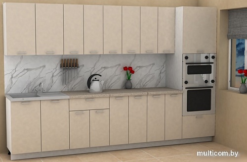 Готовая кухня ЭлиГард Lion 3.2 (персидский жемчуг/малага)