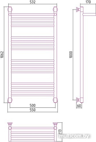 Сунержа Богема с полкой+ 1000х500 00-0223-1050