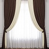 Комплект штор и гардин Pasionaria Латур 480x230 (3 шт, сливочный/венге)