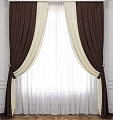 Комплект штор и гардин Pasionaria Латур 480x230 (3 шт, сливочный/венге)