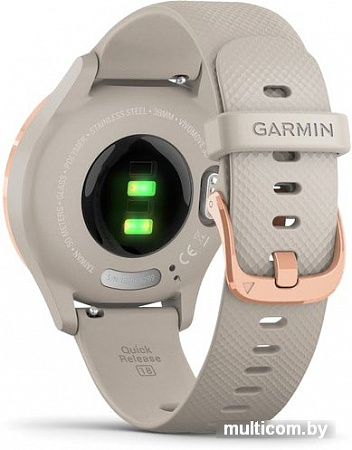 Гибридные умные часы Garmin Vivomove 3S (розовое золото/песочный)