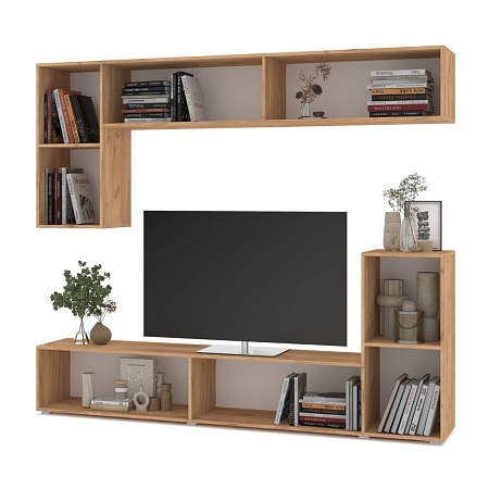 Стенка Modern Тетрис (золотой дуб/графит)