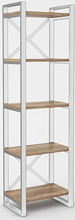 Стеллаж Hype Mebel Стандарт 80x170 (белый/дуб галифакс натуральный)