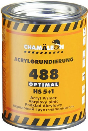 Автомобильный грунт Chamaleon 488 наполнитель акриловый 5+1 HS Optimal 1л 14883 (красный)