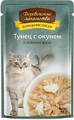 Консервированный корм для кошек Деревенские лакомства Тунец с окунем в желе 70 г