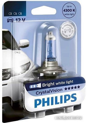 Галогенная лампа Philips H3 CrystalVision Blister 1шт