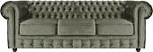 Диван Brioli Честер Классик трехместный (микровелюр, В10 серо-коричневый)