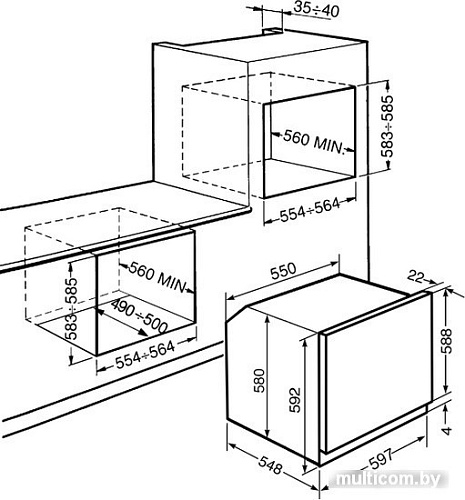 Электрический духовой шкаф Smeg SF800AO