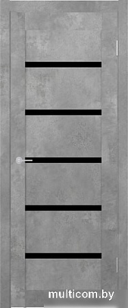 Юркас Stark ST8 ДО 90x200 (бетон светлый/lacobel черный лак)