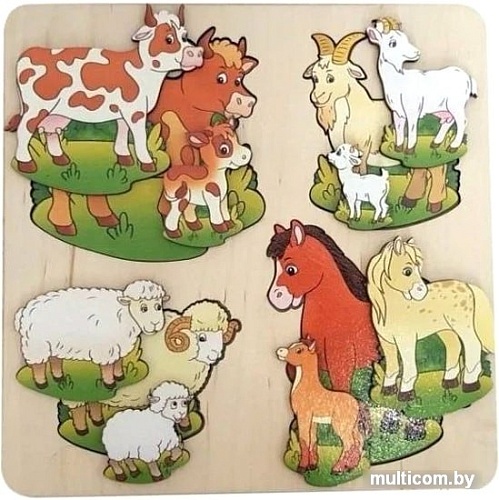 Мозаика/пазл Нескучные игры Домашние животные. Больше-меньше 7914