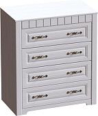 Комод Мебельград Прованс 4 ящ. (бодега белая/патина премиум)