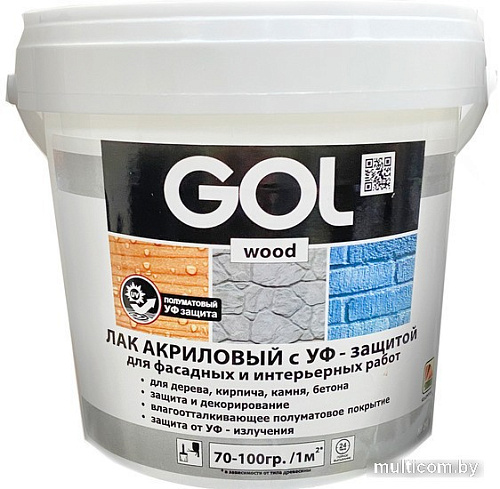 Лак GOL Wood Акриловый с УФ-защитой 2.4 кг (полуматовый)
