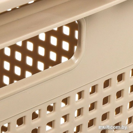 Коробка для хранения Violet Лофт с крышкой 562120 21 л (латте)