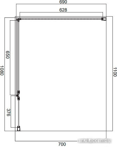 Душевой уголок Omnires Manhattan ADC11X-A+ADR70X