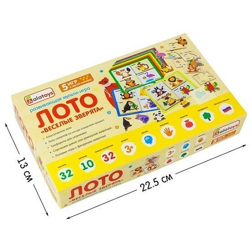 Развивающая игра Alatoys Лото Весёлые зверята ЛТ14