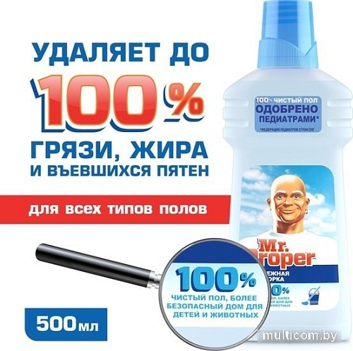 Средство для напольных покрытий Mr. Proper Бережная уборка 0.5 л