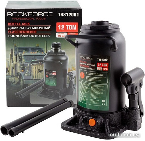 Бутылочный домкрат RockForce RF-TH812001(DS) 12т