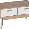 Комод Мебельград Калгари 2 ящ. (дуб натуральный светлый/белый матовый)