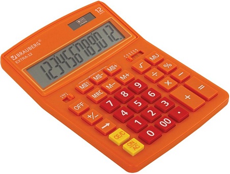 Бухгалтерский калькулятор BRAUBERG Extra 12-RG 250485 (оранжевый)