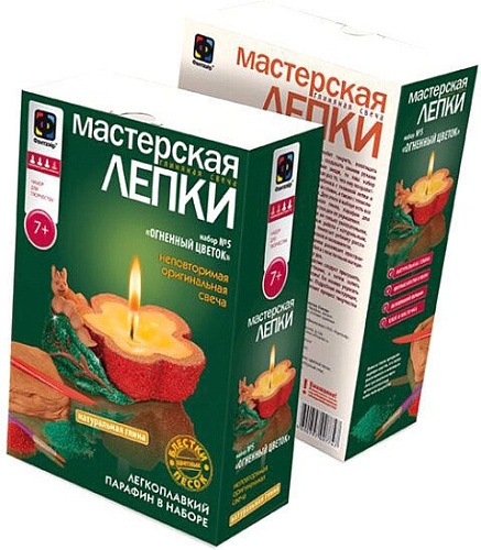 Набор для лепки Фантазер Мастерская лепки глиняная свеча Огненный цветок 217025